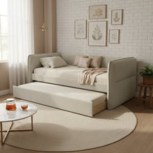 Load image into Gallery viewer, Joyce Single Trundle Bed Frame - Oat White