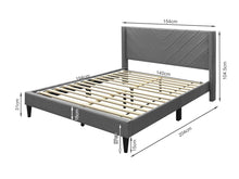 Load image into Gallery viewer, Bassie Double Bed Frame - Light Grey