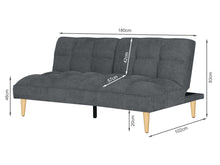 Load image into Gallery viewer, Barton 3 Seater Sofa Bed - Dark Grey