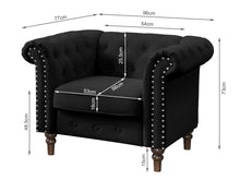 Load image into Gallery viewer, Chesley Velvet Occasional Chair - Black