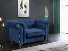 Load image into Gallery viewer, Chesley Velvet Occasional Chair - Navy Blue