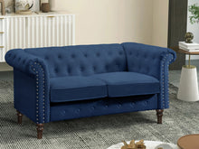 Load image into Gallery viewer, Chesley Velvet 2 Seater Sofa - Navy Blue