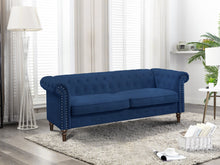 Load image into Gallery viewer, Chesley Velvet 3 Seater Sofa - Navy Blue