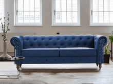 Load image into Gallery viewer, Chesley Velvet 3 Seater Sofa - Navy Blue