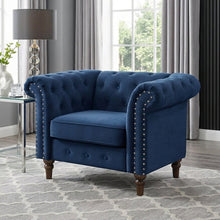 Load image into Gallery viewer, Chesley Velvet Occasional Chair - Navy Blue