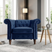 Load image into Gallery viewer, Chesley Velvet Occasional Chair - Navy Blue