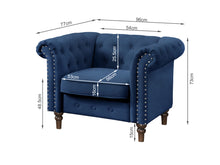 Load image into Gallery viewer, Chesley Velvet Occasional Chair - Navy Blue