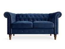 Load image into Gallery viewer, Chesley Velvet 2 Seater Sofa - Navy Blue