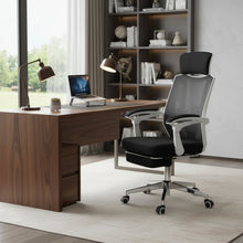Load image into Gallery viewer, Melissa Office Chair with Footrest - Black + White
