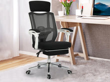 Load image into Gallery viewer, Melissa Office Chair with Footrest - Black + White
