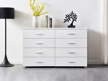Load image into Gallery viewer, Bram Low Boy 8 Drawer Chest Dresser - White