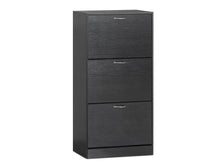 Load image into Gallery viewer, Matilda 3 Drawer Shoe Cabinet Storage Rack - Black
