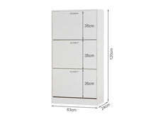 Load image into Gallery viewer, Matilda 3 Drawer Shoe Cabinet Storage Rack - White