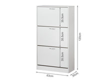 Load image into Gallery viewer, Anau 3 Drawer Shoe Cabinet Storage Rack - White