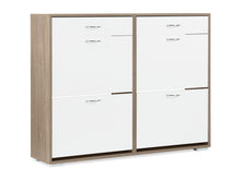 Load image into Gallery viewer, Rotoroa 6 Drawer Shoe Cabinet Storage Rack - Oak + White