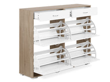 Load image into Gallery viewer, Rotoroa 6 Drawer Shoe Cabinet Storage Rack - Oak + White