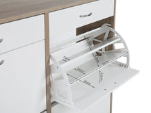 Load image into Gallery viewer, Rotoroa 6 Drawer Shoe Cabinet Storage Rack - Oak + White