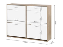 Load image into Gallery viewer, Rotoroa 6 Drawer Shoe Cabinet Storage Rack - Oak + White