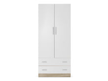 Load image into Gallery viewer, Bram 2 Door Wardrobe with 2 Drawers - Oak + White