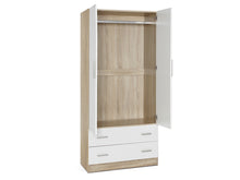 Load image into Gallery viewer, Bram 2 Door Wardrobe with 2 Drawers - Oak + White