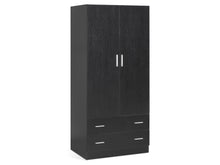 Load image into Gallery viewer, Bram 2 Door Wardrobe with 2 Drawers - Black