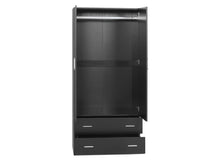 Load image into Gallery viewer, Bram 2 Door Wardrobe with 2 Drawers - Black