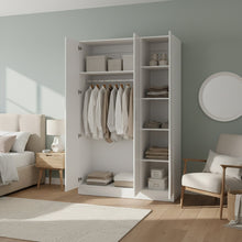 Load image into Gallery viewer, Bram 3 Door Wardrobe Cabinet - White