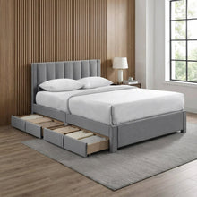 Load image into Gallery viewer, Columbia Double Fabric Bed Frame with 4 Drawers - Grey