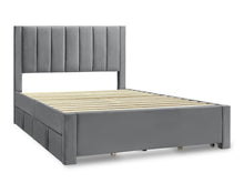 Load image into Gallery viewer, Columbia Double Fabric Bed Frame with 4 Drawers - Grey