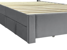 Load image into Gallery viewer, Columbia Double Fabric Bed Frame with 4 Drawers - Grey