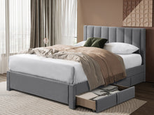Load image into Gallery viewer, Columbia Double Fabric Bed Frame with 4 Drawers - Grey