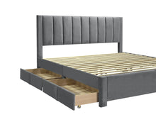 Load image into Gallery viewer, Columbia Super King Fabric Bed Frame with 4 Drawers - Grey