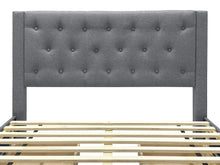 Load image into Gallery viewer, Thornton Double Fabric Bed Frame with 4 Drawers - Light Grey