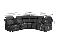 Load image into Gallery viewer, Grovetown Electric Recliner Corner Sofa with LED and Speaker - Black