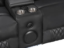 Load image into Gallery viewer, Grovetown Electric Recliner Corner Sofa with LED and Speaker - Black