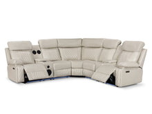 Load image into Gallery viewer, Grovetown Electric Recliner Corner Sofa with LED and Speaker - Beige