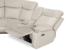 Load image into Gallery viewer, Grovetown Electric Recliner Corner Sofa with LED and Speaker - Beige