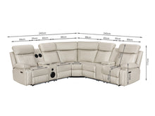 Load image into Gallery viewer, Grovetown Electric Recliner Corner Sofa with LED and Speaker - Beige