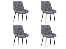 Load image into Gallery viewer, Dallas Dining Chair - Set of 4 - Dark Grey + Black