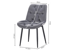 Load image into Gallery viewer, Dallas Dining Chair - Set of 4 - Dark Grey + Black