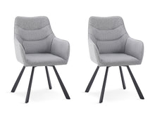 Load image into Gallery viewer, Malaya Swivel Dining Chair - Set of 2 - Bluish Grey + Black