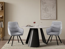 Load image into Gallery viewer, Malaya Swivel Dining Chair - Set of 2 - Bluish Grey + Black