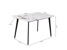Load image into Gallery viewer, Glenn Rectangular Ceramic Top Dining Table 120 x 80cm - White + Black