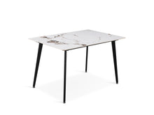 Load image into Gallery viewer, Glenn Rectangular Ceramic Top Dining Table 120 x 80cm - White + Black
