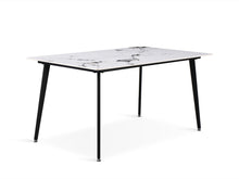 Load image into Gallery viewer, Glenn Rectangular Ceramic Dining Table 150 x 90cm - White + Black