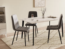 Load image into Gallery viewer, Glenn Rectangular Ceramic Dining Table 150 x 90cm - White + Black