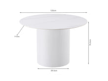 Load image into Gallery viewer, Pearl Round Ceramic Dining Table 120 x 76cm - White