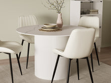 Load image into Gallery viewer, Pearl Round Ceramic Dining Table 120 x 76cm - White