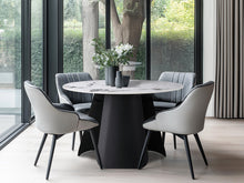 Load image into Gallery viewer, Clyde Round Modern Ceramic Dining Table 120cm x 75cm