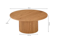 Load image into Gallery viewer, Peyton Round Coffee Table 80cm - Oak